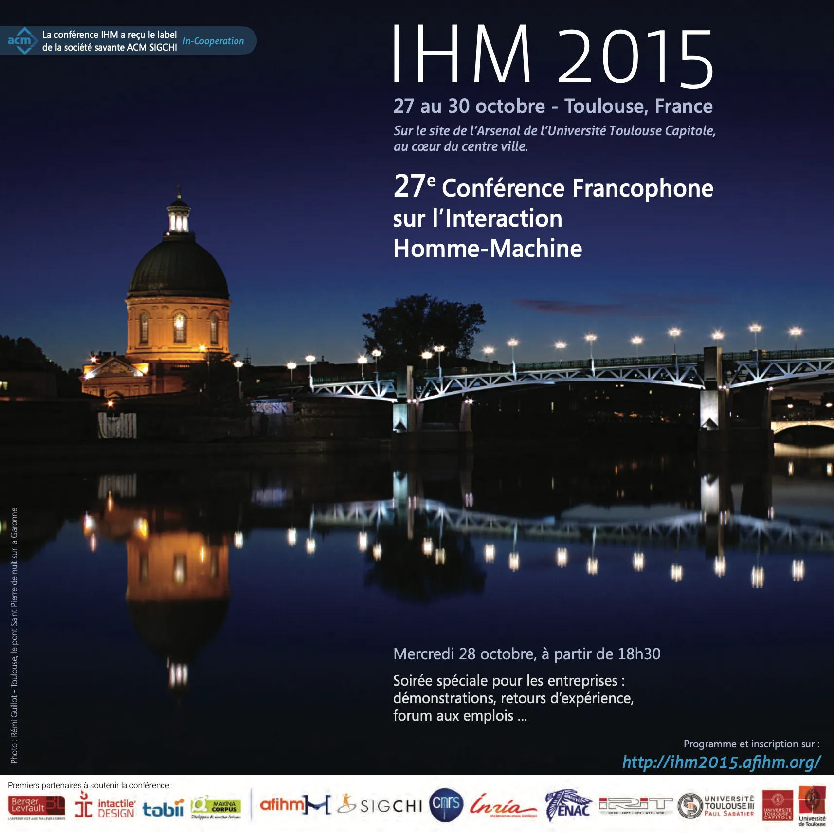 Affiche d’IHM 2015, Toulouse, 27-30 octobre 2015